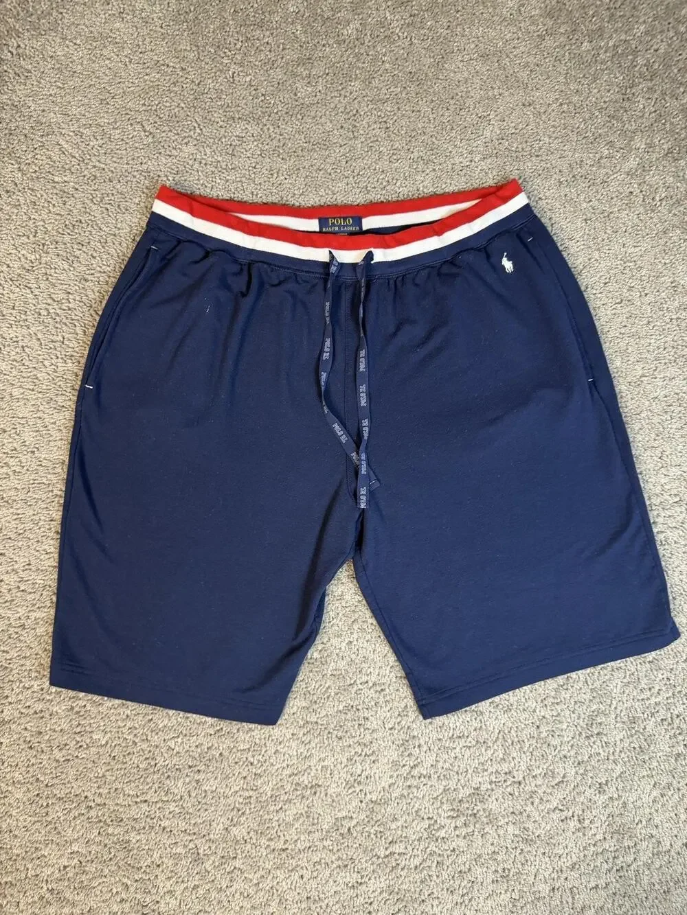 Polo Ralph Lauren Shorts Mens XL Blue Sweat Drawstring 36 Waist 11 In Inseam